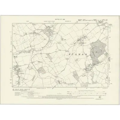1924 Map of Suffolk LXXIX.NW, 1928 Print