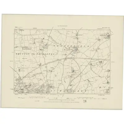 1881 Map of Suffolk LXXV.NE, 1884 Print