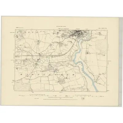 1881 Map of Suffolk LXXVI.NE, 1884 Print