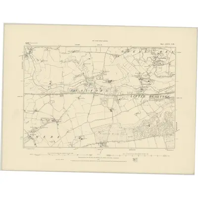 1880 Map of Suffolk LXXVI.NW, 1884 Print