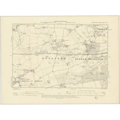 1902 Map of Suffolk LXXVI.NW, 1905 Print
