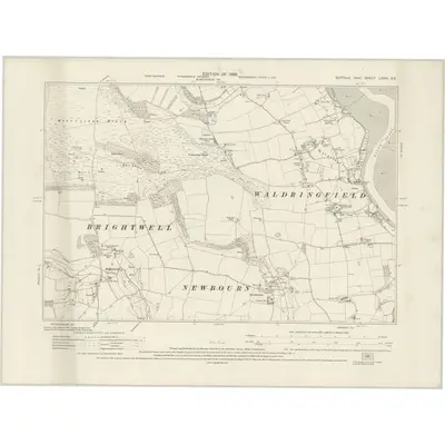1925 Map of Suffolk LXXVI.SE, 1928 Print
