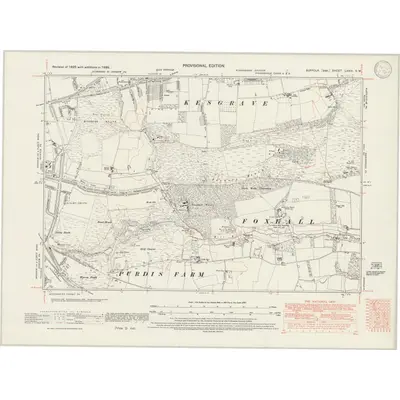 1938 Map of Suffolk LXXVI.SW, 1947 Print