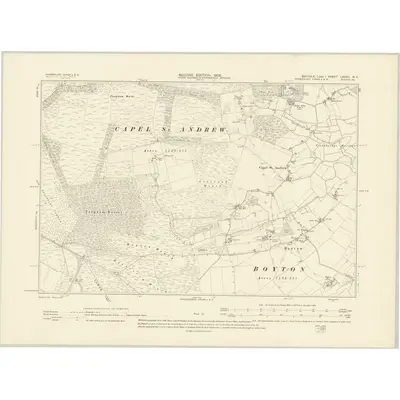 1902 Map of Suffolk LXXVII.NE, 1905 Print