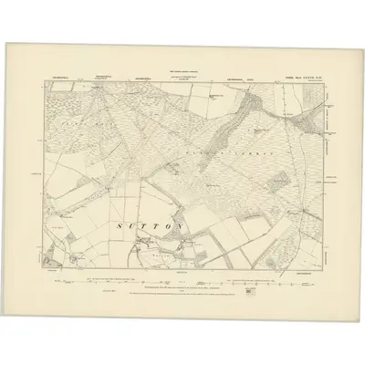 1880 Map of Suffolk LXXVII.NW, 1887 Print