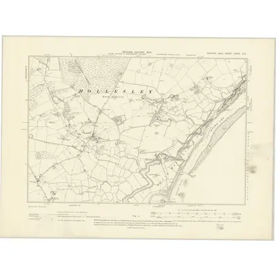 1902 Map of Suffolk LXXVII.SE, 1905 Print