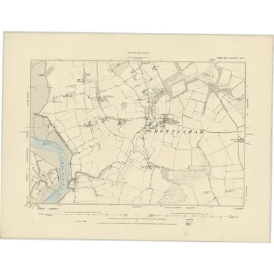 1880 Map of Suffolk LXXVII.SW, 1887 Print