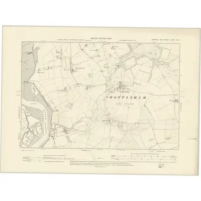 1902 Map of Suffolk LXXVII.SW, 1905 Print