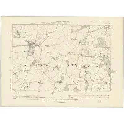 1902 Map of Suffolk LXXX.NE, 1904 Print