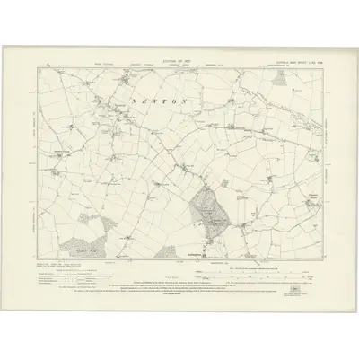 1924 Map of Suffolk LXXX.NW, 1927 Print