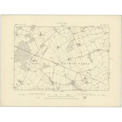 1882 Map of Suffolk LXXXI.NE, 1885 Print