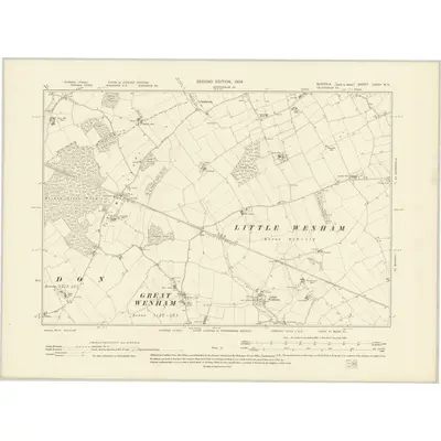 1902 Map of Suffolk LXXXI.NE, 1904 Print