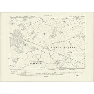 1924 Map of Suffolk LXXXI.NE, 1927 Print