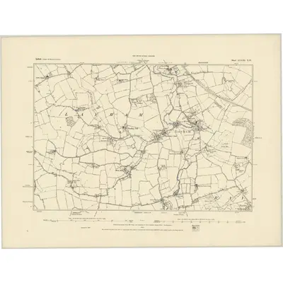 1884 Map of Suffolk LXXXI.NW, 1885 Print