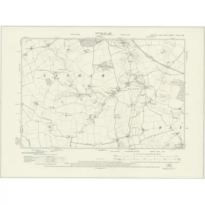 1924 Map of Suffolk LXXXI.NW, 1927 Print