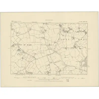 1881 Map of Suffolk LXXXI.SE, 1886 Print