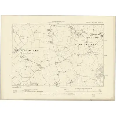 1902 Map of Suffolk LXXXI.SE, 1904 Print