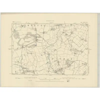 1884 Map of Suffolk LXXXI.SW, 1885 Print