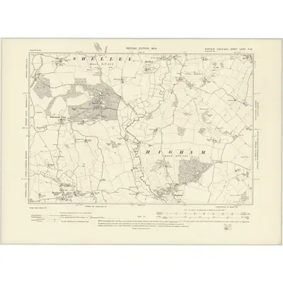 1902 Map of Suffolk LXXXI.SW, 1904 Print