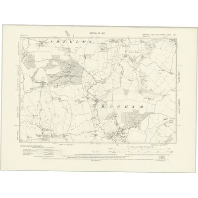 1924 Map of Suffolk LXXXI.SW, 1927 Print