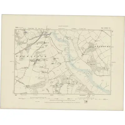 1881 Map of Suffolk LXXXII.NE, 1884 Print