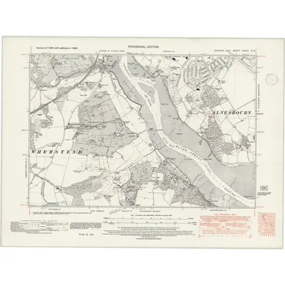 1938 Map of Suffolk LXXXII.NE, 1947 Print