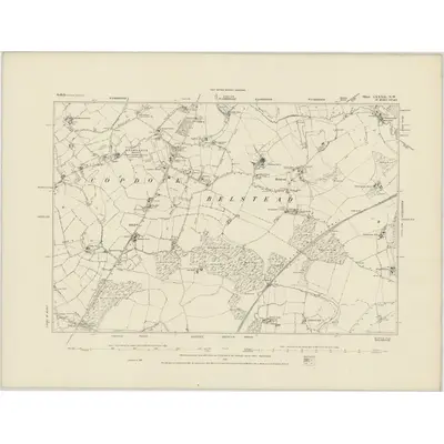 1881 Map of Suffolk LXXXII.NW, 1884 Print