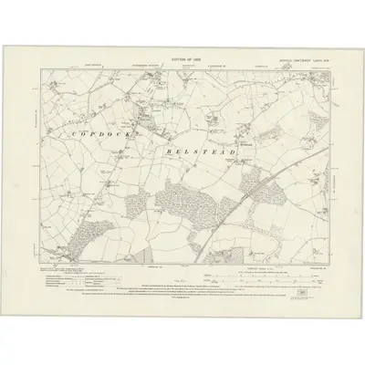1924 Map of Suffolk LXXXII.NW, 1928 Print