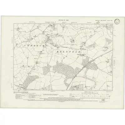 1924 Map of Suffolk LXXXII.NW, 1933 Print