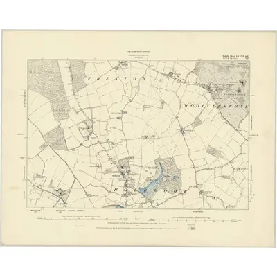 1881 Map of Suffolk LXXXII.SE, 1886 Print