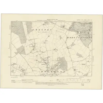 1902 Map of Suffolk LXXXII.SE, 1904 Print
