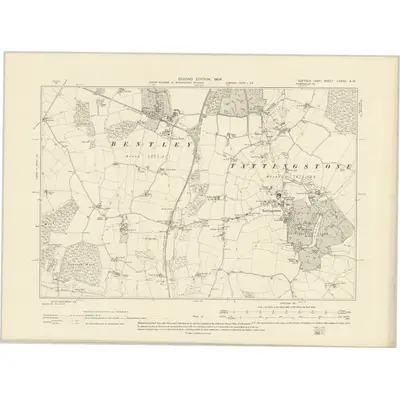 1902 Map of Suffolk LXXXII.SW, 1904 Print
