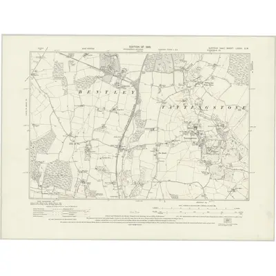 1924 Map of Suffolk LXXXII.SW, 1928 Print