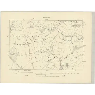 1881 Map of Suffolk LXXXIII.NE, 1886 Print