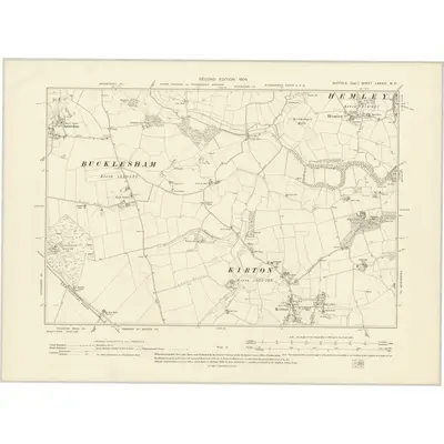 1902 Map of Suffolk LXXXIII.NE, 1904 Print