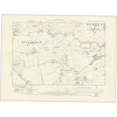 1924 Map of Suffolk LXXXIII.NE, 1927 Print
