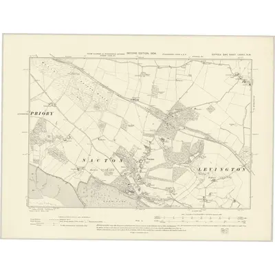 1902 Map of Suffolk LXXXIII.NW, 1904 Print