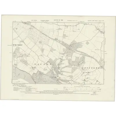 1925 Map of Suffolk LXXXIII.NW, 1928 Print