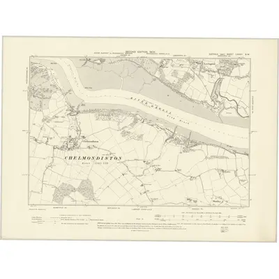 1902 Map of Suffolk LXXXIII.SW, 1904 Print