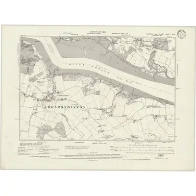 1924 Map of Suffolk LXXXIII.SW, 1933 Print