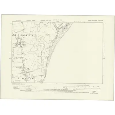 1924 Map of Suffolk LXXXIV.NE, 1928 Print