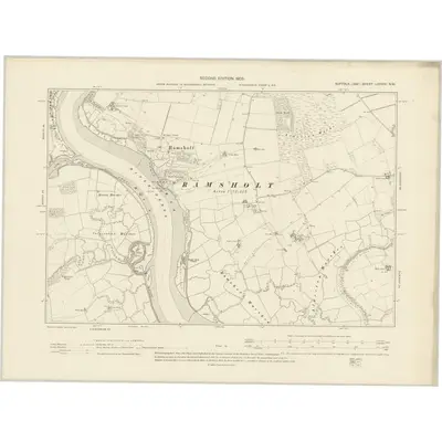 1902 Map of Suffolk LXXXIV.NW, 1905 Print