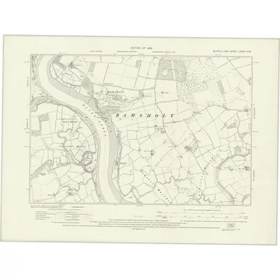 1924 Map of Suffolk LXXXIV.NW, 1928 Print