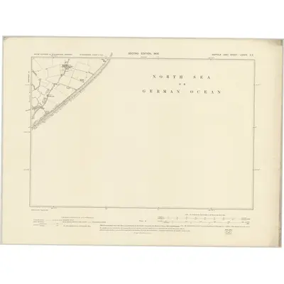 1902 Map of Suffolk LXXXIV.SE, 1905 Print