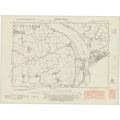1938 Map of Suffolk LXXXIV.SW, 1948 Print