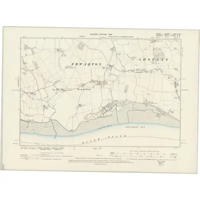 1896 Map of Suffolk LXXXIX.NW, 1899 Print