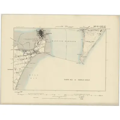 1875 Map of Suffolk LXXXIX.SE, 1886 Print