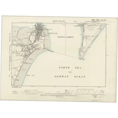 1896 Map of Suffolk LXXXIX.SE, 1899 Print
