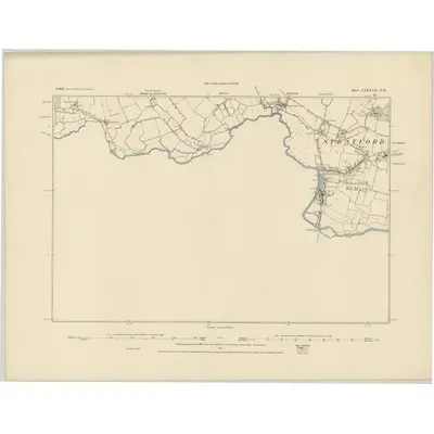 1884 Map of Suffolk LXXXVII.NW, 1885 Print