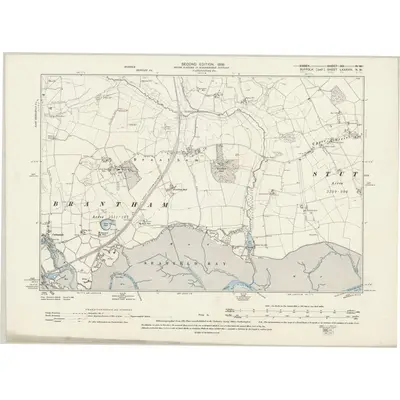 1896 Map of Suffolk LXXXVIII.NW, 1899 Print